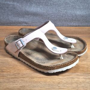 Birkenstock Gizeh Birkibuc Vegan Leather Light Rose Sandals 39 US 8 8.5 Pink